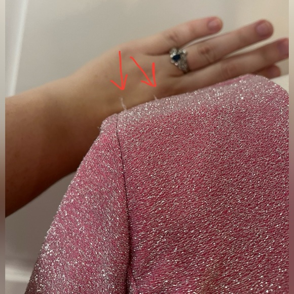 Crystal Doll Sparkly Pink 2-Piece Dress Set Mini Skirt & Long Sleeve Crop Top XL - Picture 11 of 16